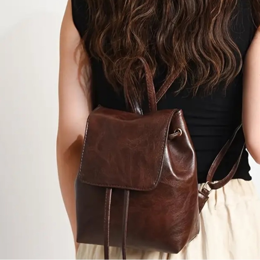 Elegant Brown Leather Backpack